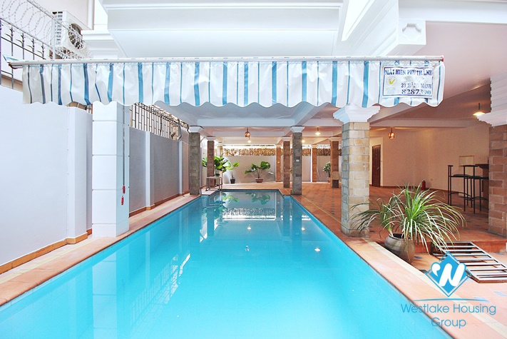 French colonial house with swimming pool for rent in Westlake area, Hanoi